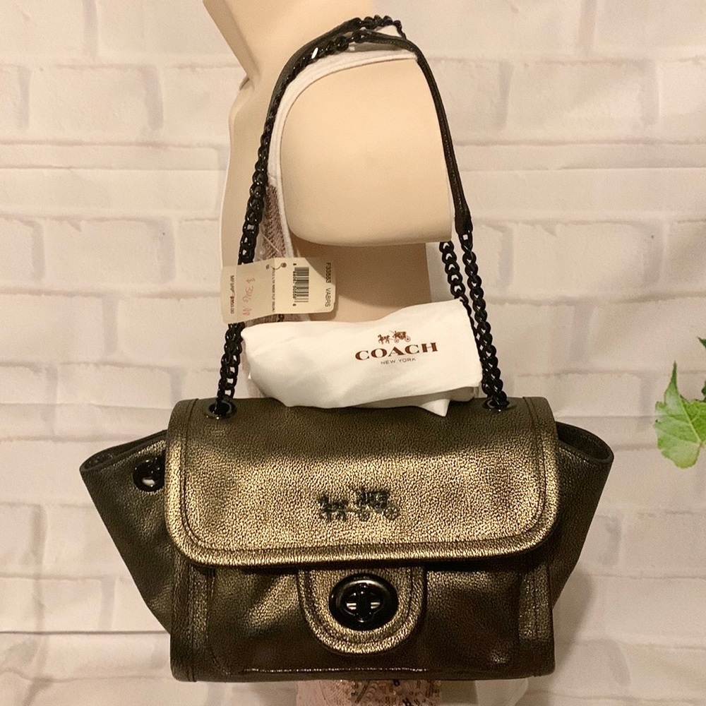 🌻 Coach F33553 / 33553 🌻 Ranger Flap Metallic Shoulder Bag  MSRP $350 - Picture 2 of 11
